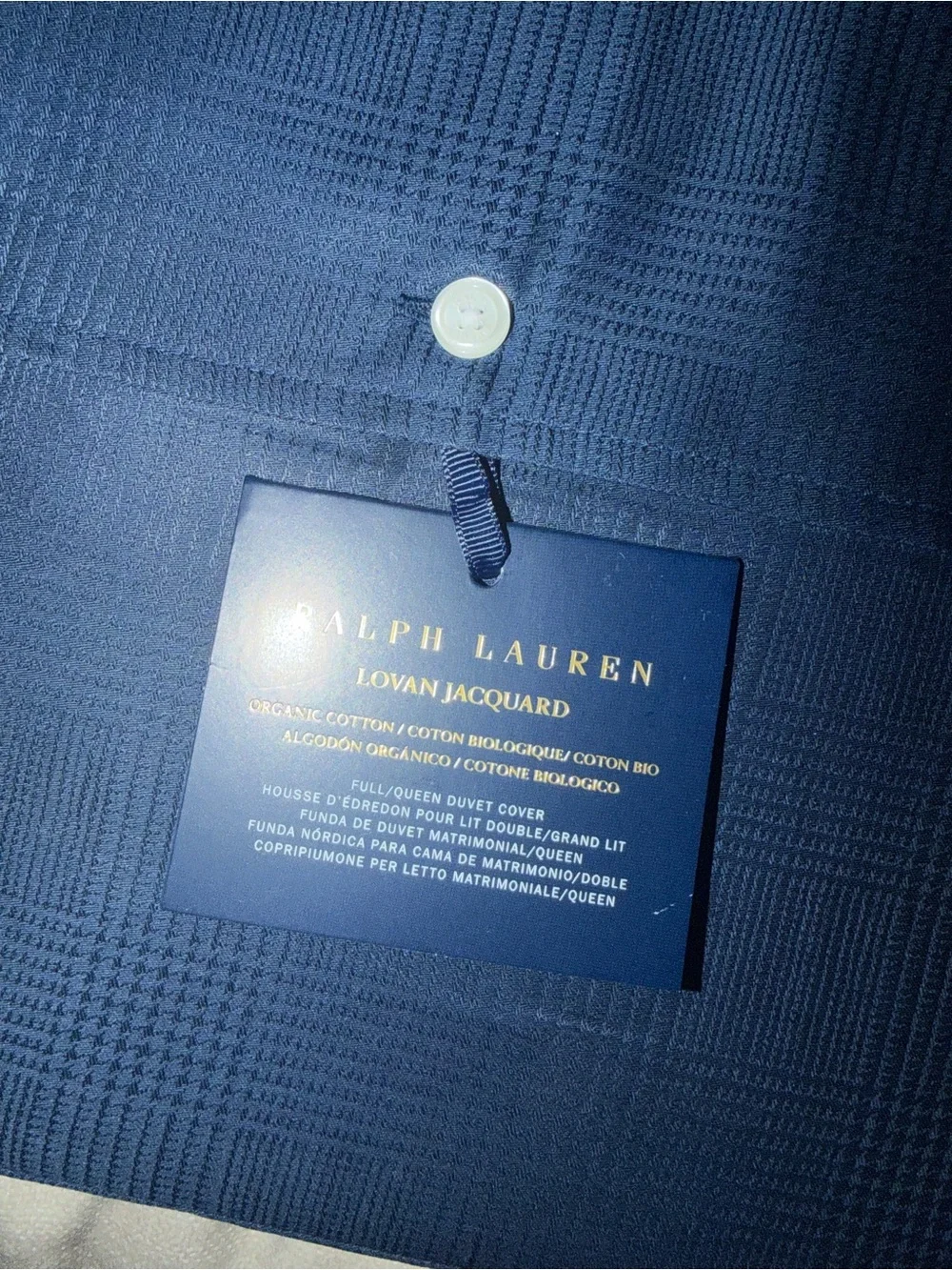 Ralph Lauren Navy Organic Cotton Duvet Cover